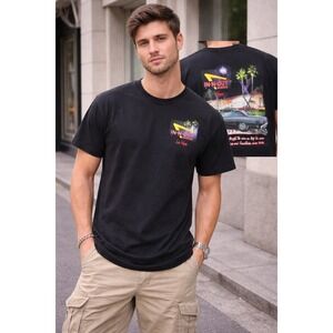 In N Out Burger Las Vegas Tee Black Graphic Shirt Double Sided Size M